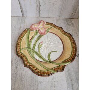 Flower Fitz Floyd classic Mediterraneo pink flower plate home decor